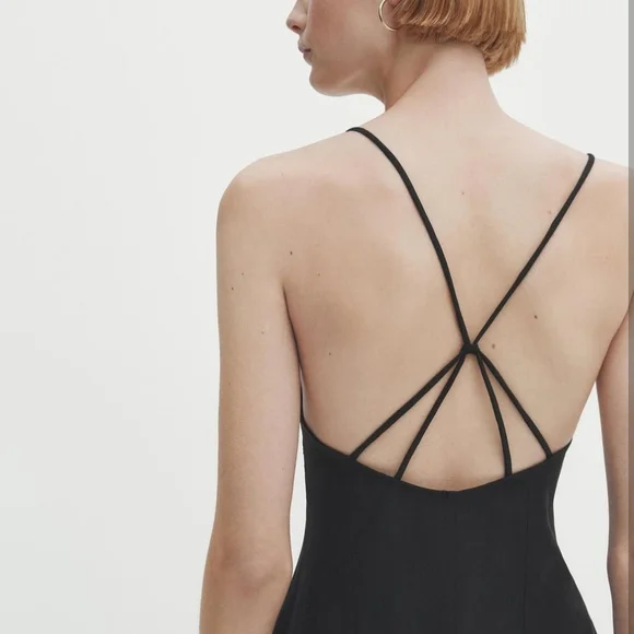 New Massimo Dutti Linen Blend Midi Dress - Picture 2 of 16